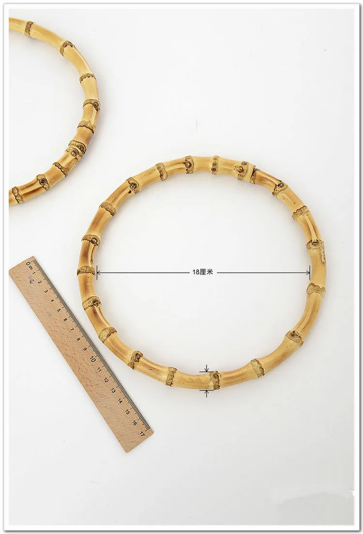 Одна пара 15 см 18 см Бамбуковая вешалка для кошельков торговля DIY бамбуковая круглая ручка для сумки Correas Para Bolsos бамбуковые ручки для сумок