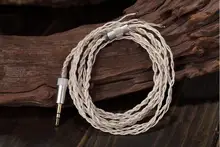 3.5mm Silver plated high quality DIY weave Headphone cable Earphone audio cable repair upgrade wire Without MIC