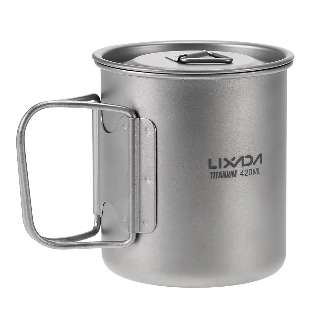 Набор из 3 предметов Lixada Titanium емкость 750 мл семейная кружка с крышкой и ручкой