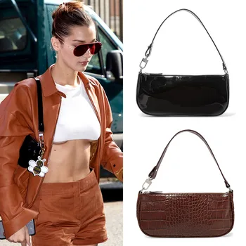 

The Retro Crocodile Pattern One-shoulder Bag 2019 New Ladies Handbag Small Lacquered Shoulder Bag Women Bag