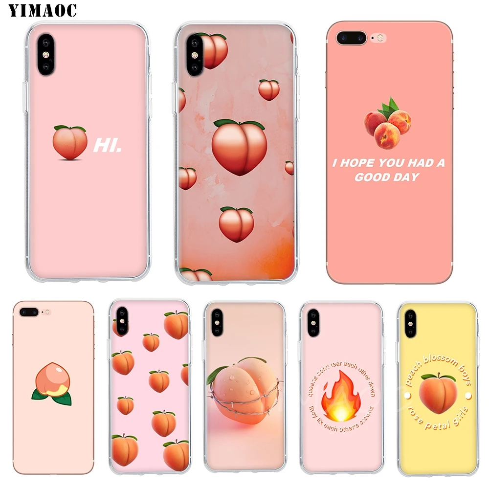 

YIMAOC peach blossom boys Soft TPU Silicone Case Cover for iPhone 8 7 6 6S Plus 5 5S SE X XS Max XR Coque Shell Cases