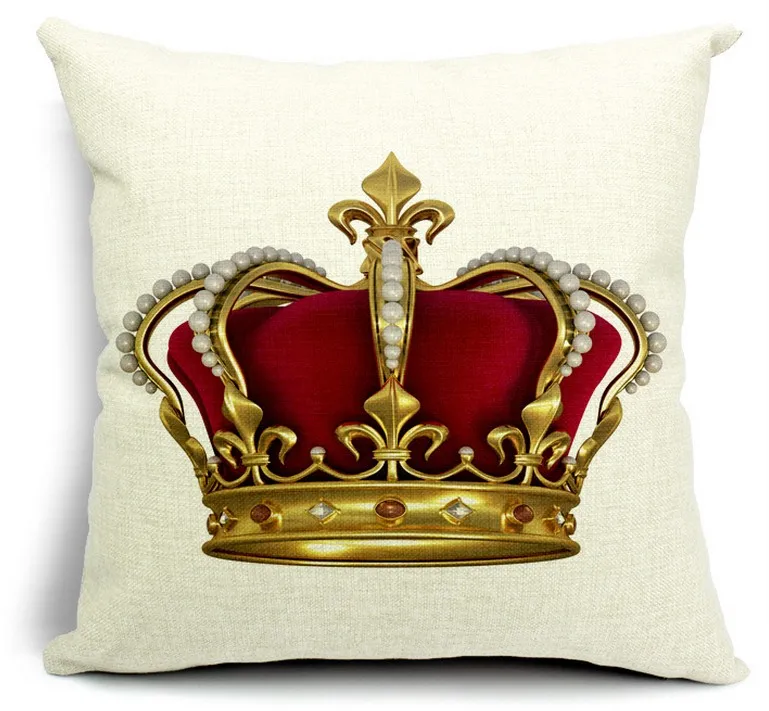The Crown Jewelry Kings Art Hand Painted Pillows Emoji Euro Home Decor