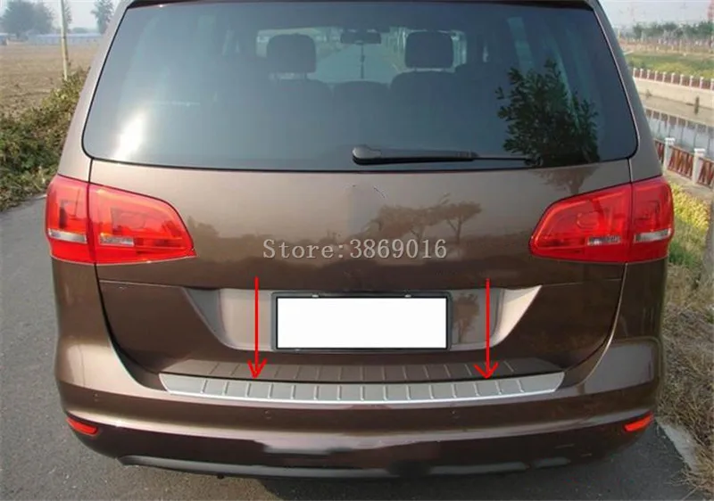 

Stainless Steel Rear Bumper Protector Sill Trunk Tread Plate Trim For Volkswagen sharan 2011 - 2015 2016 2017 2018 Car styling