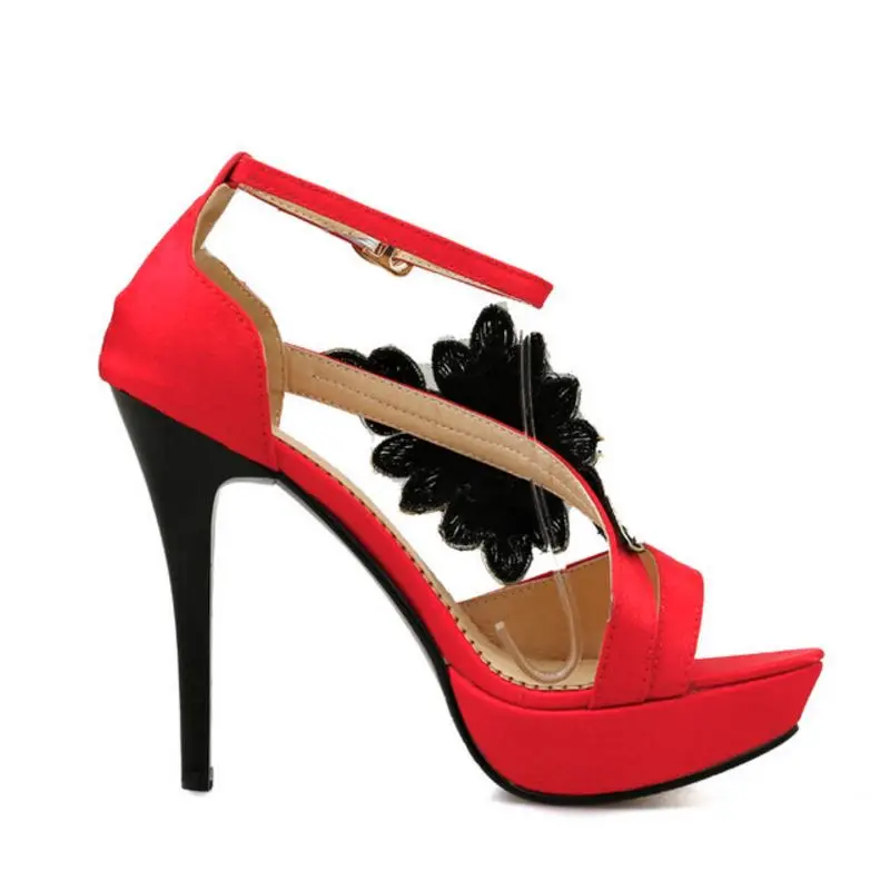 Haoshen Clásicos Y Talón Negro Sandalias Las Verano Chica Rojo Limita Sexy Zapatos Alto Plataforma Negro Mujeres Del Tacones De rojo ZZnxrdUqA