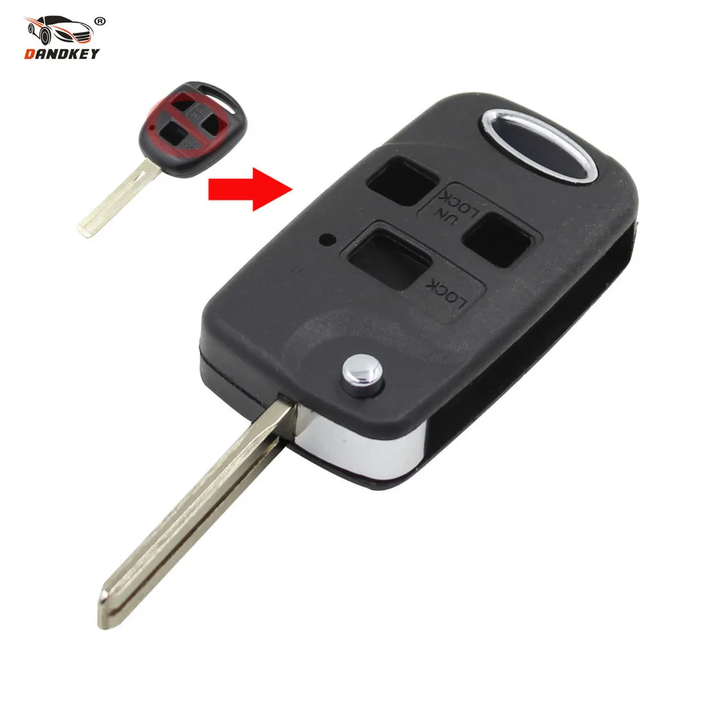 

DANDKEY 3 button remote Folding Flip Key Shell Car Case For Lexus RX300/350/400h SC430 GX470 LS400 GS300 ES330 LX470