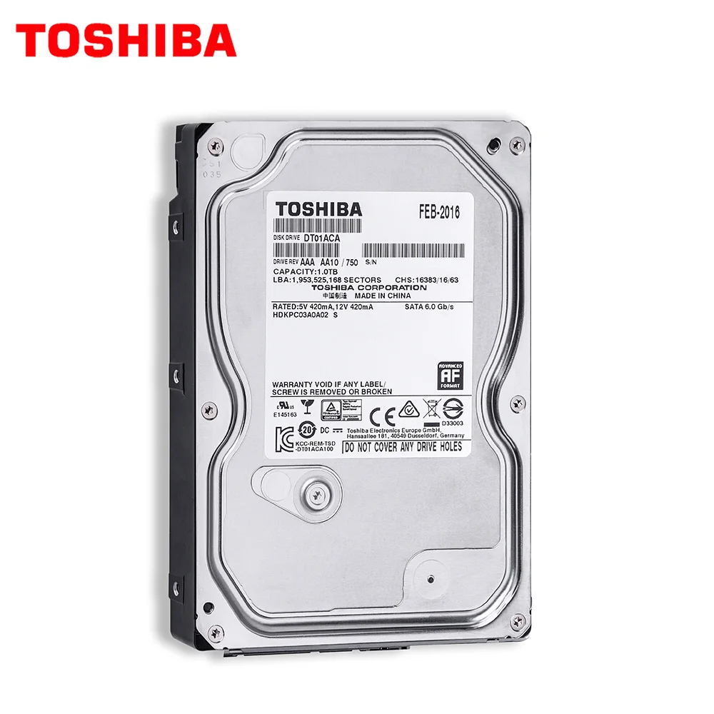 TOSHIBA 1 ТБ ЖЕСТКИЙ ДИСК ВНУТРЕННИЙ HD HDD 7200 об/мин 32 МБ кэш 3 5 &quotSATA3 для настольного ПК