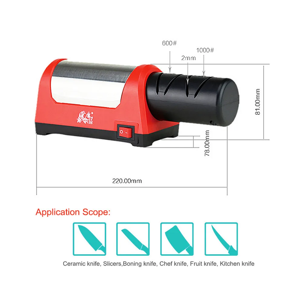 Точильный станок, электрическая точилка для ножей, кухонный точильный камень, 2 этапа, Алмазный кухонный нож, 2 слота, система заточки Taidea T1031D
