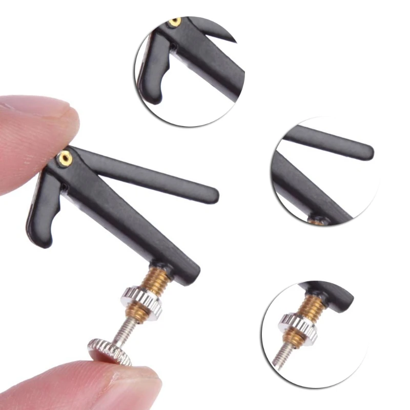 

4 Pcs Black Violin String Tuner Fine Tuner Adjuster Parts Fit 3/4 - 4/4 Violin