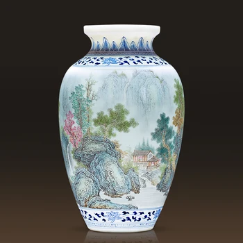 

Jingdezhen Masters Hand-painted Pastels Landscapes Vases Chinese Living Rooms Portraits Ornaments And Antique ceramic vase