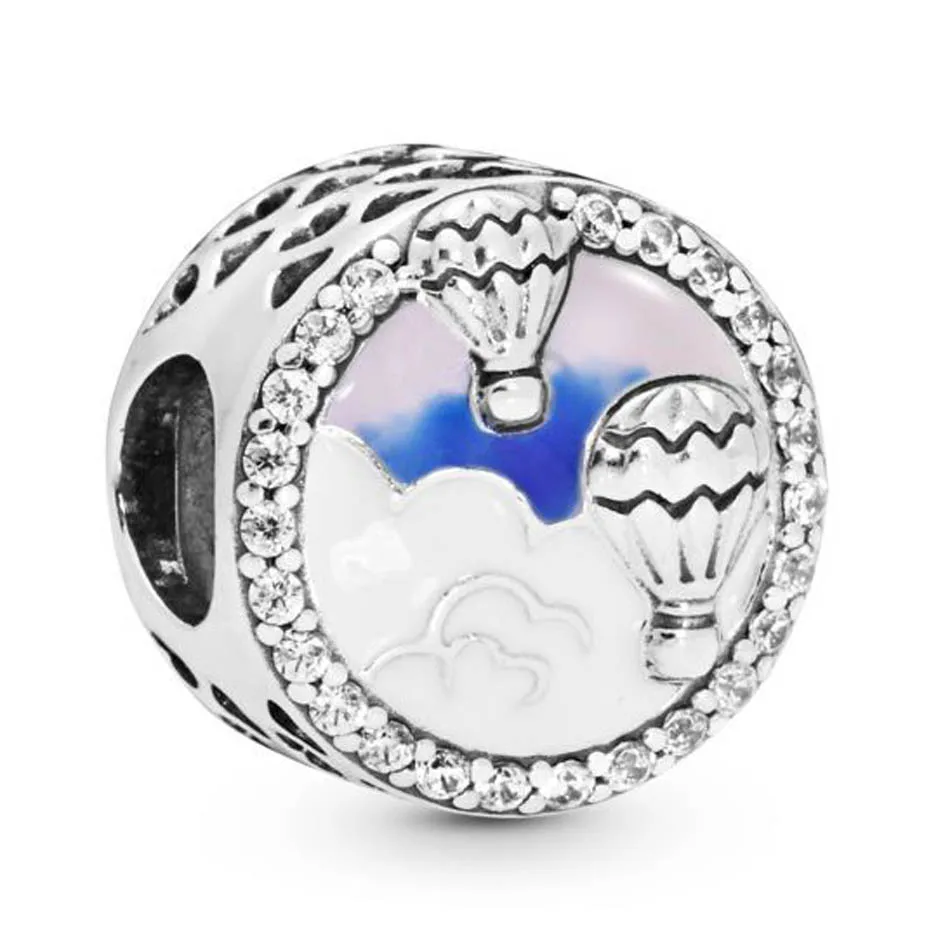 

Authentic 925 Sterling Silver Charm Air Balloon Button Charms Fit Pandora Bracelet Bangle DIY Jewelry