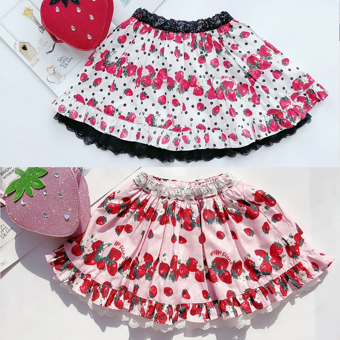 

GIRLS SKIRTS CHERRY PATTERN SUSPENDER SKIRTS GIRLS calcinha BOBO CHOSES back to the future vetement fille ete vestito neonato