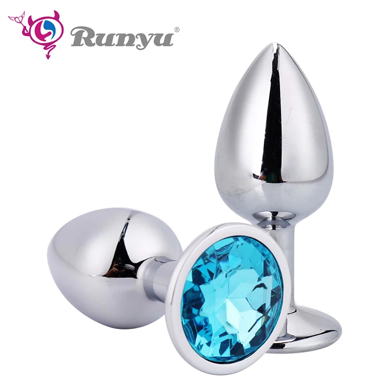 Intimate Metal Anal Plug With Crystal Jewelry Smooth Touch Butt Plug No