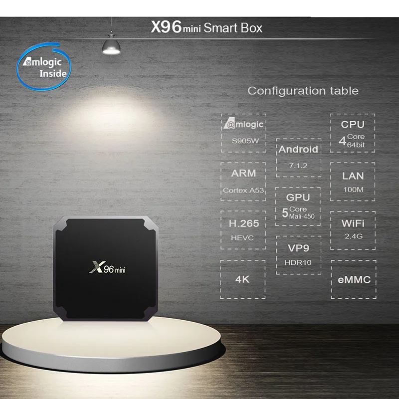 Xinways Amlogic S905W X96 Mini 2G/16G Android 7.1.2 четырехъядерный поддержка 4K tv box|4k android box|android boxtv box |