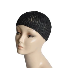 2 шт. эластичная шапка из косичек для плетения вязания крючком оплетка парик шапки s для изготовления париков высокое качество ткачество вязаная шапка парик чистый черный цвет