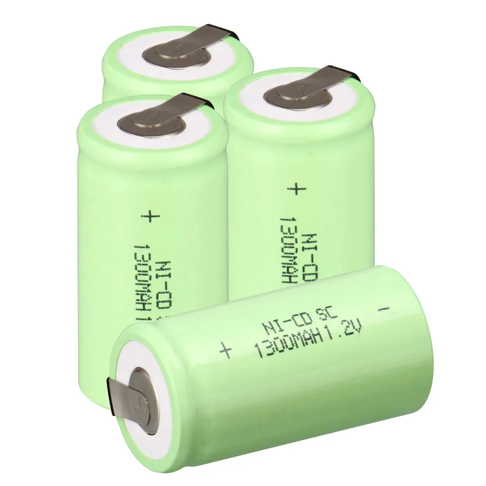 Anmas power! 8 шт. набор Sub C SC батарея 1 2 V 1300mAh Ni-Cd NiCd аккумуляторная 4 25 см * см-зеленый