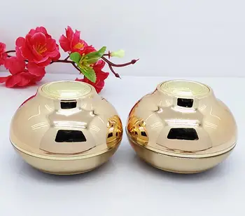 

free shipping 30g 10pcs / lot High-end Bright golden acrylic cosmetics packing bottle,suit bottle,Cream box / bottle