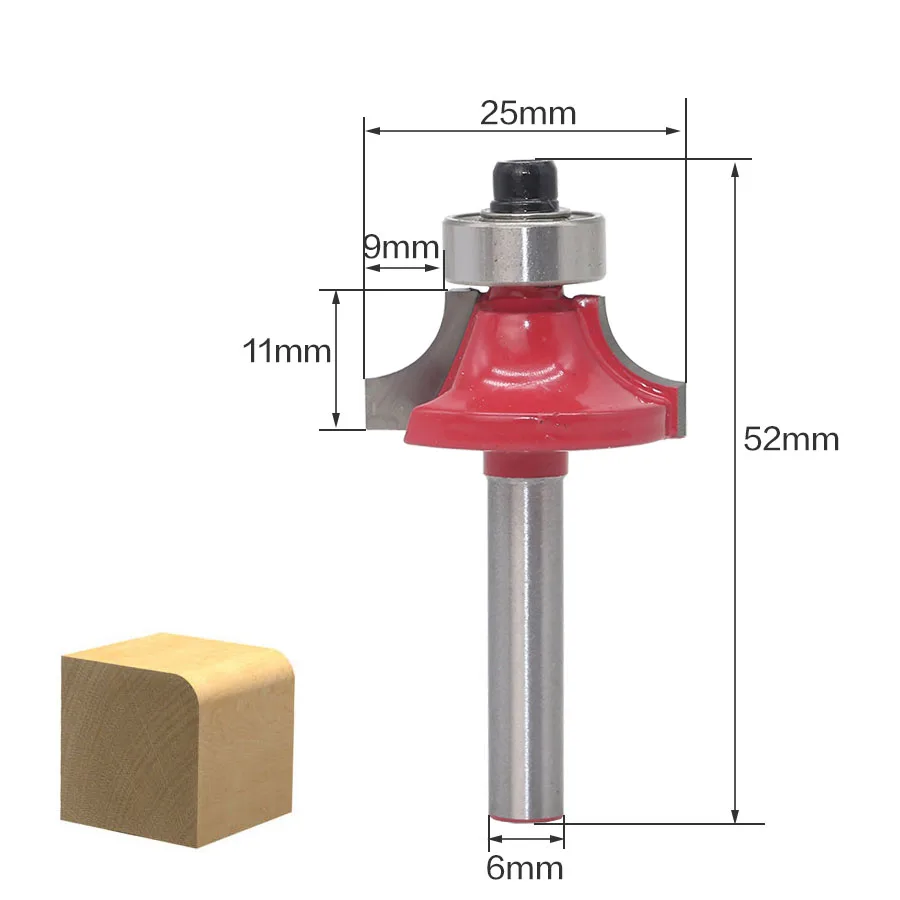 3 шт./компл. высокое качество Roundover бит с подшипником 6 мм Диаметр хвостовика ласточкин хвост фрезы Резак работы по дереву