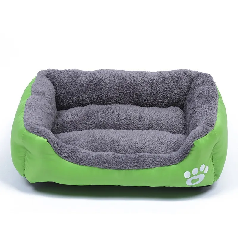 Benepaw S-3XL согревающая кровать для собак, дышащая, 11 цветов, износостойкая, для собачьего дома, мягкая флисовая кровать для питомцев, кошек, щенков, водонепроницаемое дно - Цвет: Светло-зеленый