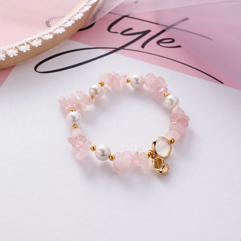 Богемный естественный неправильной формы очаровательные каменные бусины браслет для женщин модные руки ювелирные изделия браслеты из искусственного жемчуга и браслеты Подарки - Окраска металла: A pink