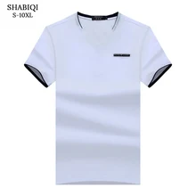 SHABIQI Классическая брендовая мужская рубашка, Мужская рубашка поло, Мужская рубашка поло с коротким рукавом, дизайнерская рубашка поло размера плюс 6XL 7XL 8XL 9XL 10X