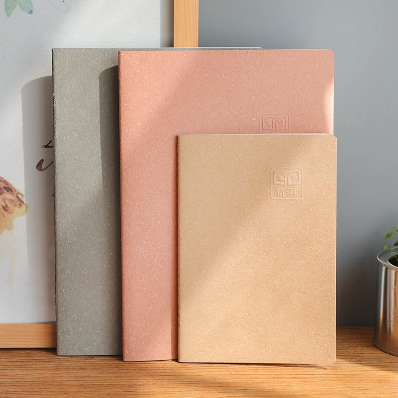 

2 Size 40 Sheets Soft Cover Pure Candy Color Random Simple Diary Notebook Notepad Calendar Journal Kids Student School Supply