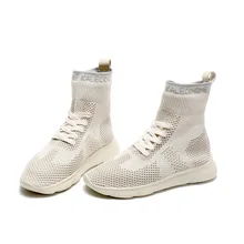 Осенне-зимняя повседневная женская спортивная обувь на шнуровке мягкая прогулочная обувь с высоким берцем женские крепкие кроссовки на плоской толстой подошве