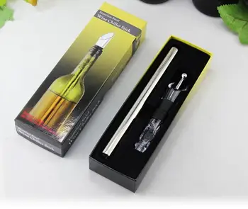 

24set/lot Wholesale Red Wine chiller stick Stainless Steel Wine Bottle Cooler Chill Stick Wine Cool Rod Accessories SN1326