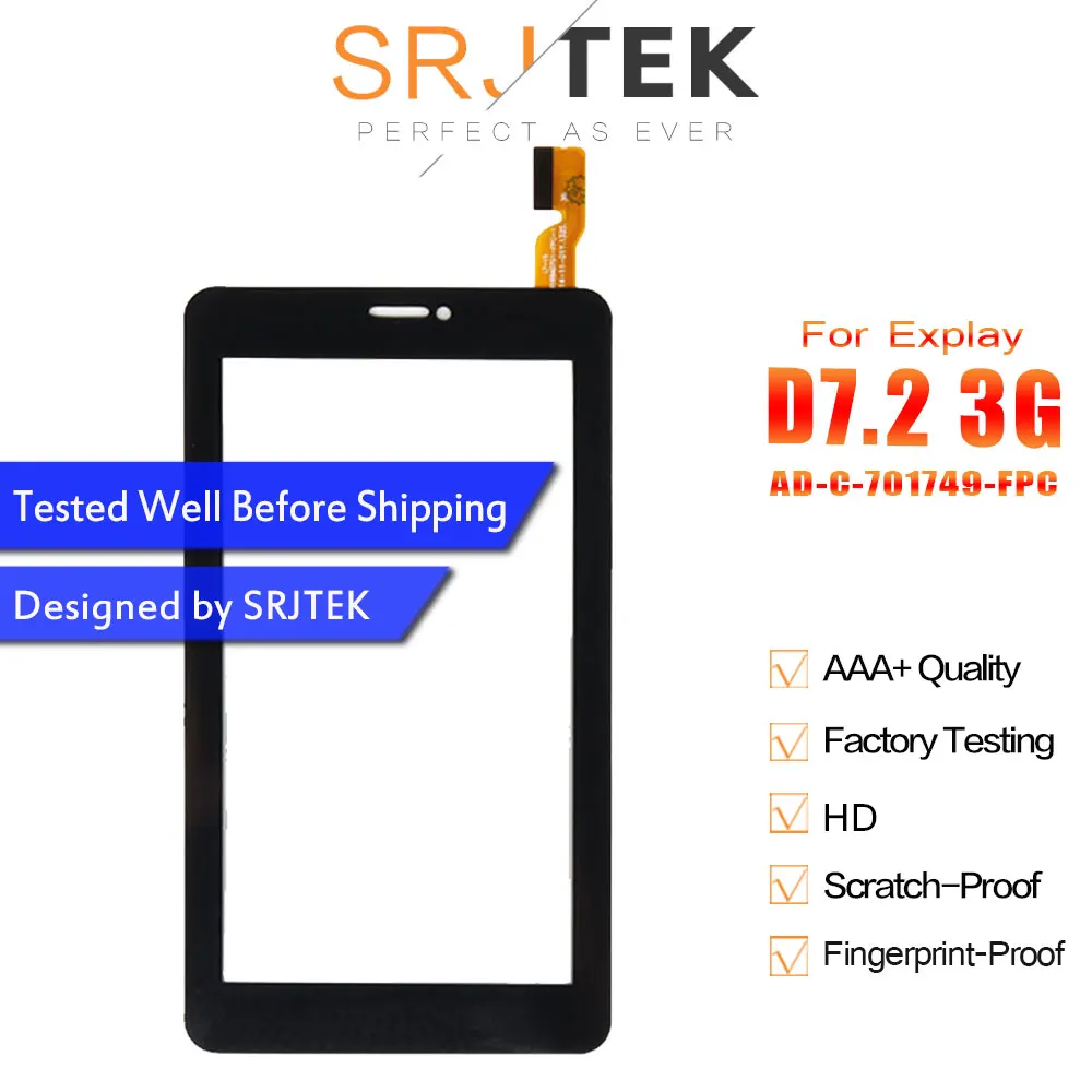 Srjtek Новый 7 дюймовый сенсорный экран для Explay D7.2 3G|sensor panel|7 inch digitizertouch |