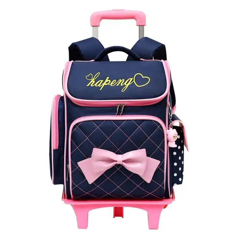 الاطفال تسلق الدرج مدرسة حقيبة الكرتون فتاة Bowknot حقيبة مدرسية الطلاب المتداول حقيبة الأطفال السفر الشحن دمية على ظهره