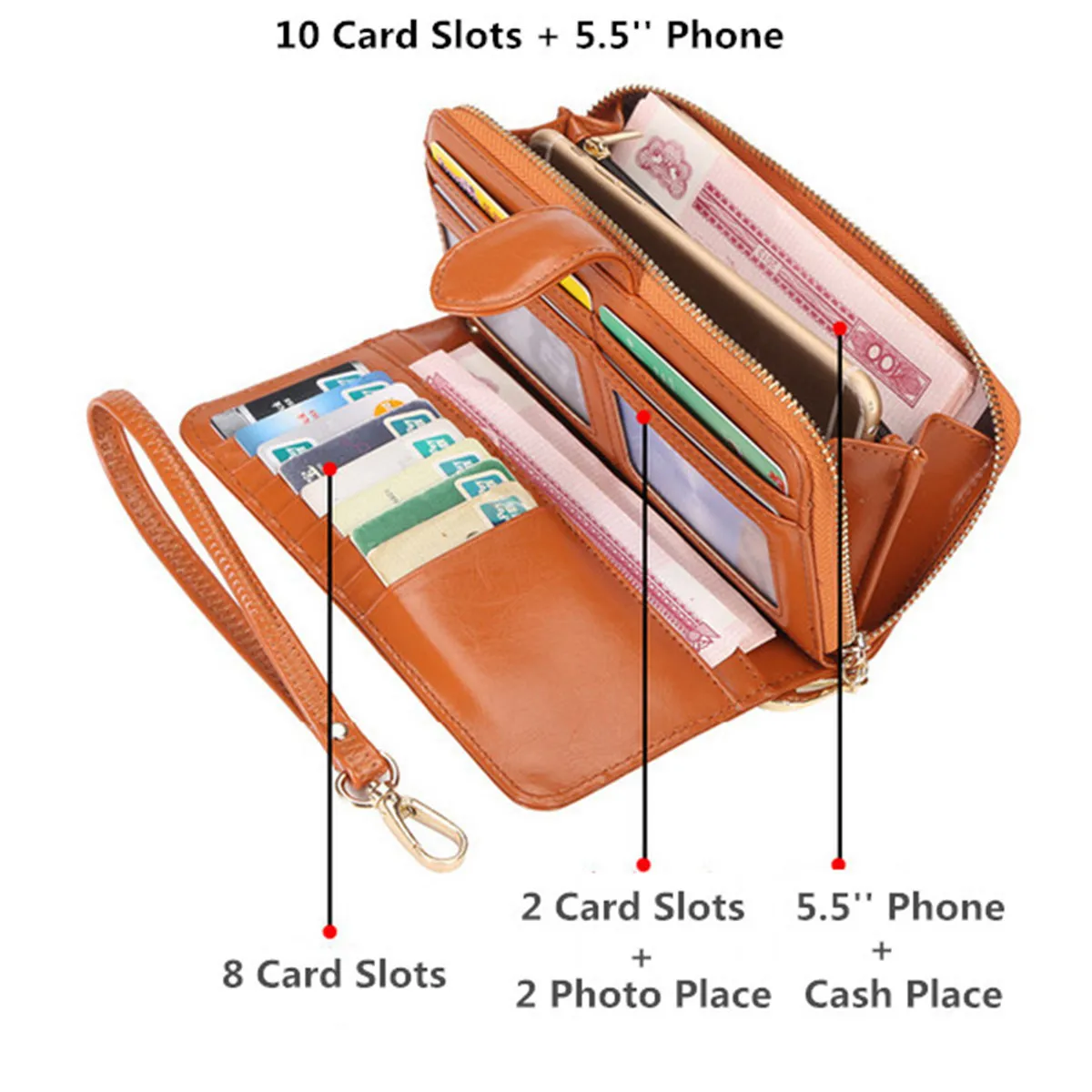 Женский кошелек, женские кошельки из натуральной кожи, Женский Длинный кошелек для телефона/держателя карт, сумки для денег, женские кошельки, кошелек