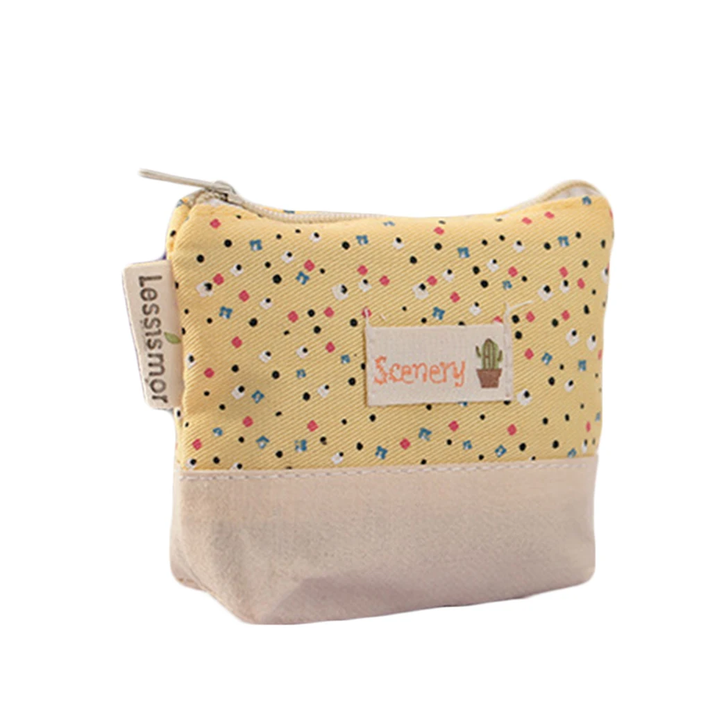 

Women Girls Zipper Canvas Coin Purse Wallet Portable Key Bag Pencil Case