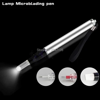 

10pcs lamp Microblading pen eyebrow for 3D embroidery permanent makeup tattoo pen with 10pcs disposable microblading needles