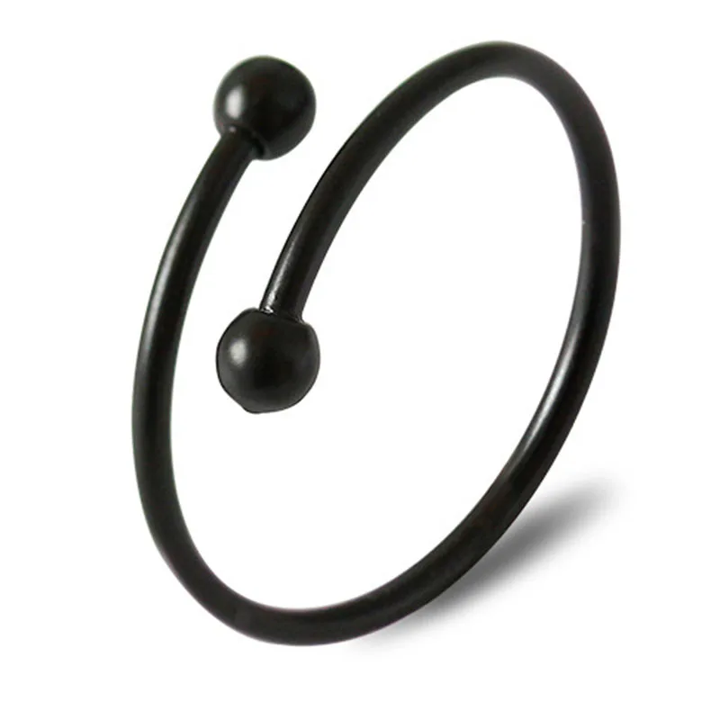 

Double ball cross open ring size adjustable ring for women