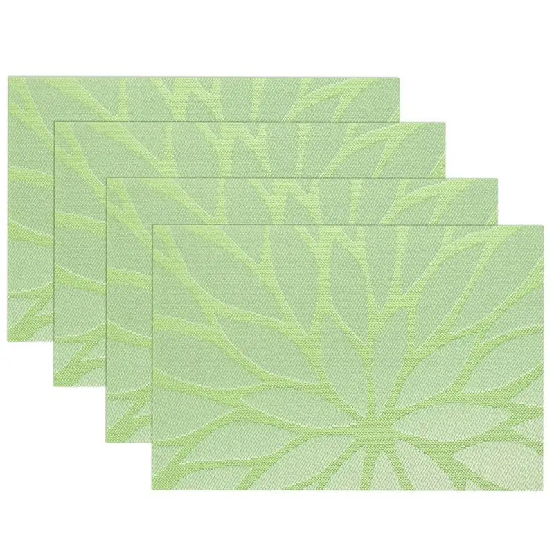 

4Pcs / set New Solid color PVC Texlin Placemats tapete Tree For Table Heat-resistant Kitchen Accessories onderzetter