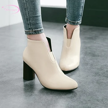 

Chainingyee casual style comfortable round head autumn ankle boots fashionable stretch high heel thick women's riding boots