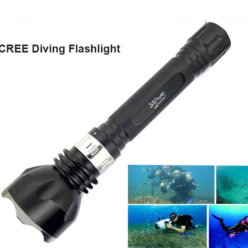

Diving 18650 LED flashlight Underwater led light CREE L2 U2 yellow Waterproof 18650 Flash light Lamp Torch free shipping
