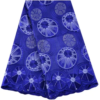 

Latest Royal Blue Nigeria Swiss Voile Lace In Switzerland High Quality Cotton African Dry Lace Fabric For Man/Women Cloth S1450