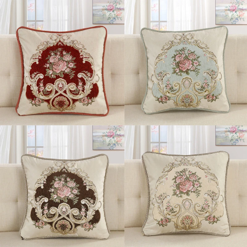 Pillow Cover Case Embroidery Pillowcase Flower European style High