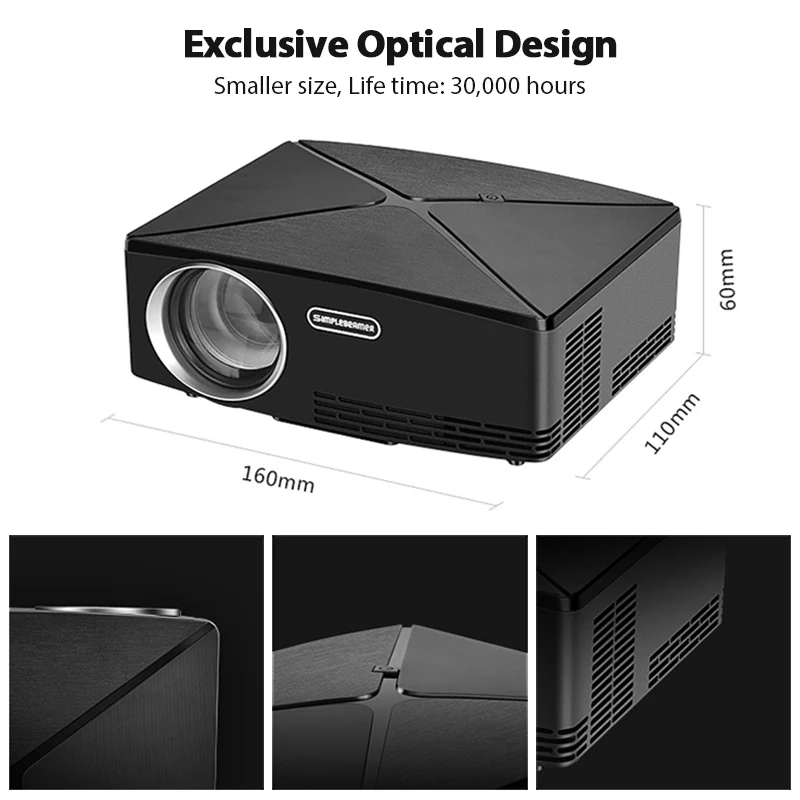 AUN C80 HD MINI Projector 1280x720P Video Beamer3D Projector. Support 1080PHD-INUSB (Optional C80 U - 32882113600