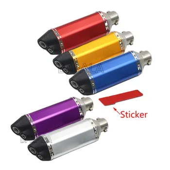 

Universal Motorcycle Exhaust Muffler Pipe Scooter Modified Exhaust with Brand Stickers Fit Most Motorcyle For YAMAHA HONDA
