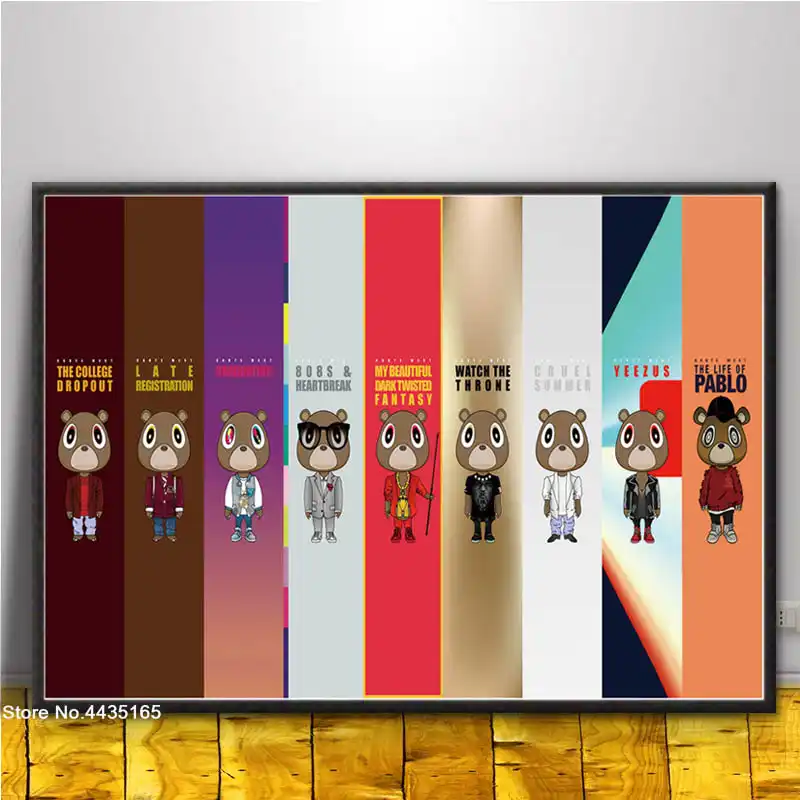 Posters And Prints Kanye West Rapper Singer Star Poster Art Wall Decoration Canvas Painting For Living Room Home Decor Painting Calligraphy Aliexpress