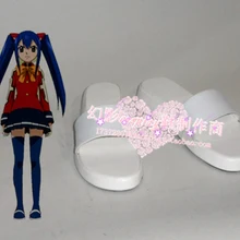 Fairy Tail Венди Marvell белый Косплэй Обувь Сапоги и ботинки для девочек на заказ