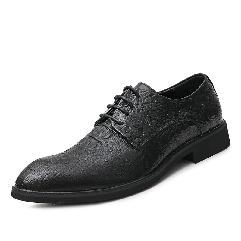 

Summer Casual Small Shoes Trend Men's Pointed Business Suits British Version Of The Crocodile Pattern Increased Male Shoes