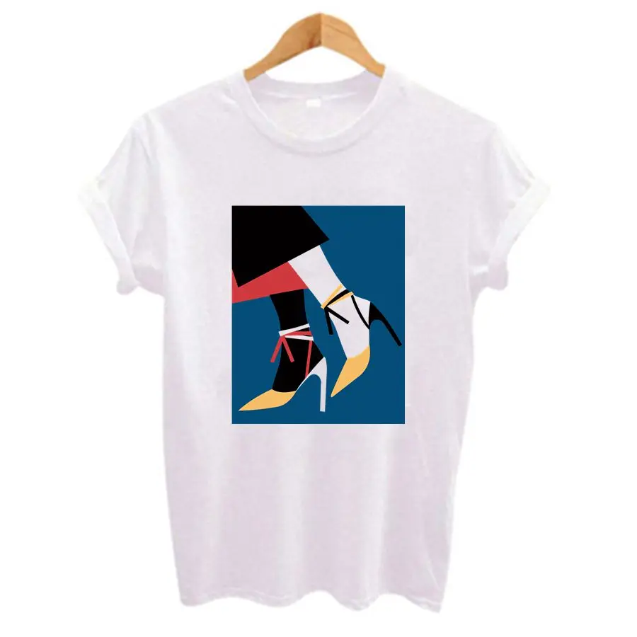 Fashion Print T Shirt Casual Short Sleeve Basic T-shirts 2018 Tops Plus Size Female T-shirts