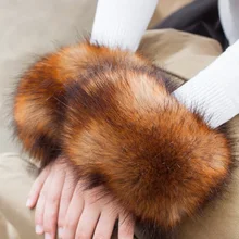 Acessórios de moda Senhora Vestuário Aquecedores Falso Punho Puro sonho falso punhos Extragrande cabelo cabelo de pele de raposa cuff pulseira de pulso mão