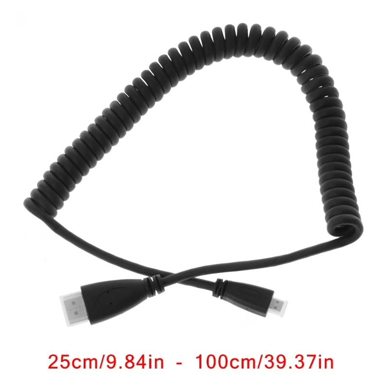 

HDMI To Micro Cable Coiled Adapter Spiral Cable High Speed Converter Adapter