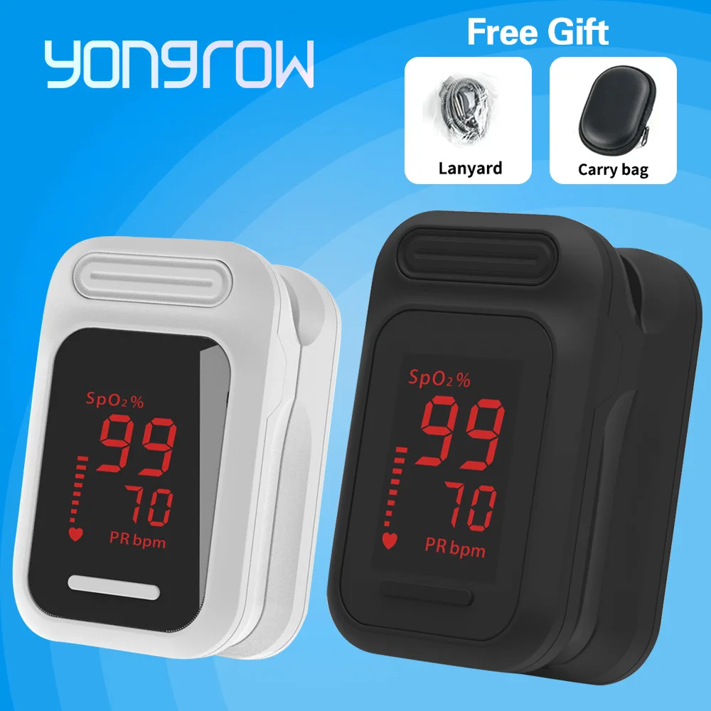 Oxímetro de Pulso Cuidados de Saúde Yongrow Médica Dedo Portátil Digital Saturação Oxigênio no Sangue Monitor Medida Oximetro Led 2 Yongrow médica led dedo oxímetro de pulso