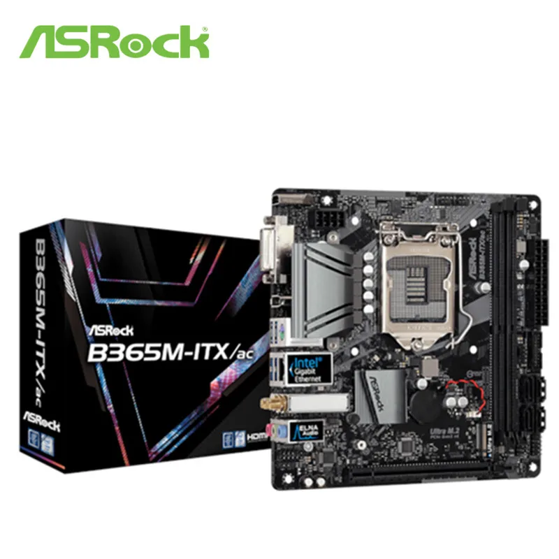 Полный ASRock B365M-ITX/AC материнская плата B365 ITX маленькая Плата Поддержка 8/9 поколения cpu