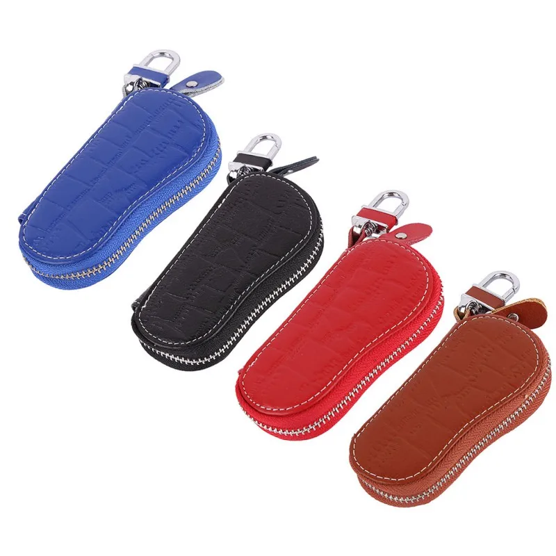 Women Key Wallets Leather Housekeeper Zipper Car Keys Holder Organizer