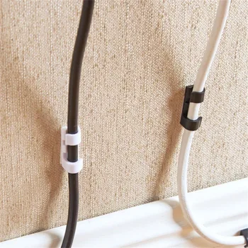 

Quality 20pcs Wire Fixing Clamp Clip Desktop Wire Clear Up Clips Holder Clamps Cable Clip Device Cord Clips Holder Organiser